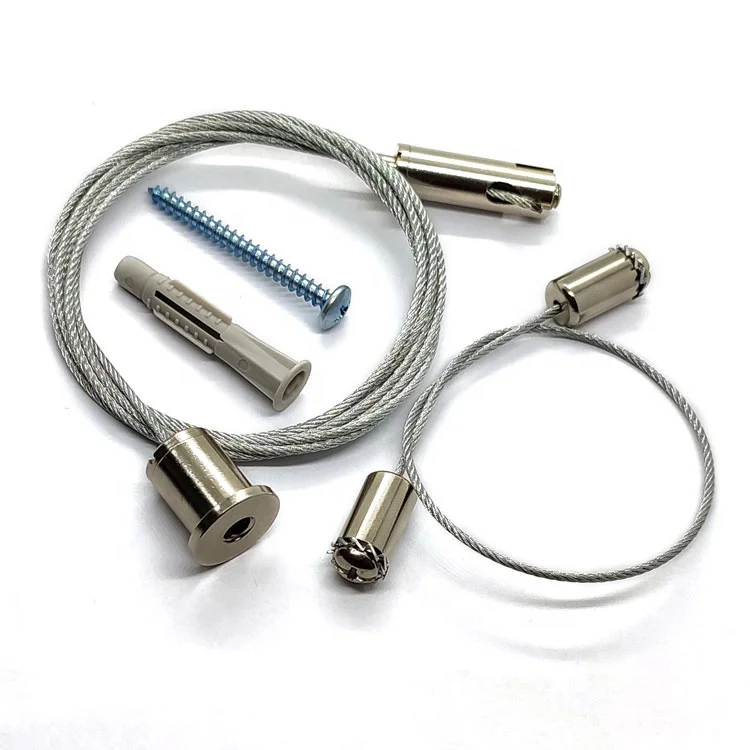 Acoustic Ceiling Grid Type Lighting Suspension Steel Wire Cable Kits Luminaire Wire Mounted Hanging Kit
