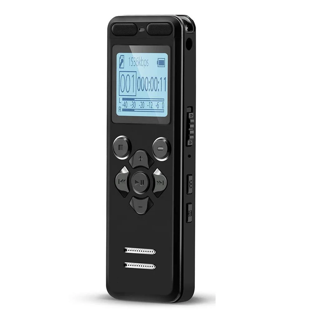 V36 Digital Voice Recorder with Microphone Long Battery Life 32GB Hearing Aid Function USB Portable Dictaphone for Meeting