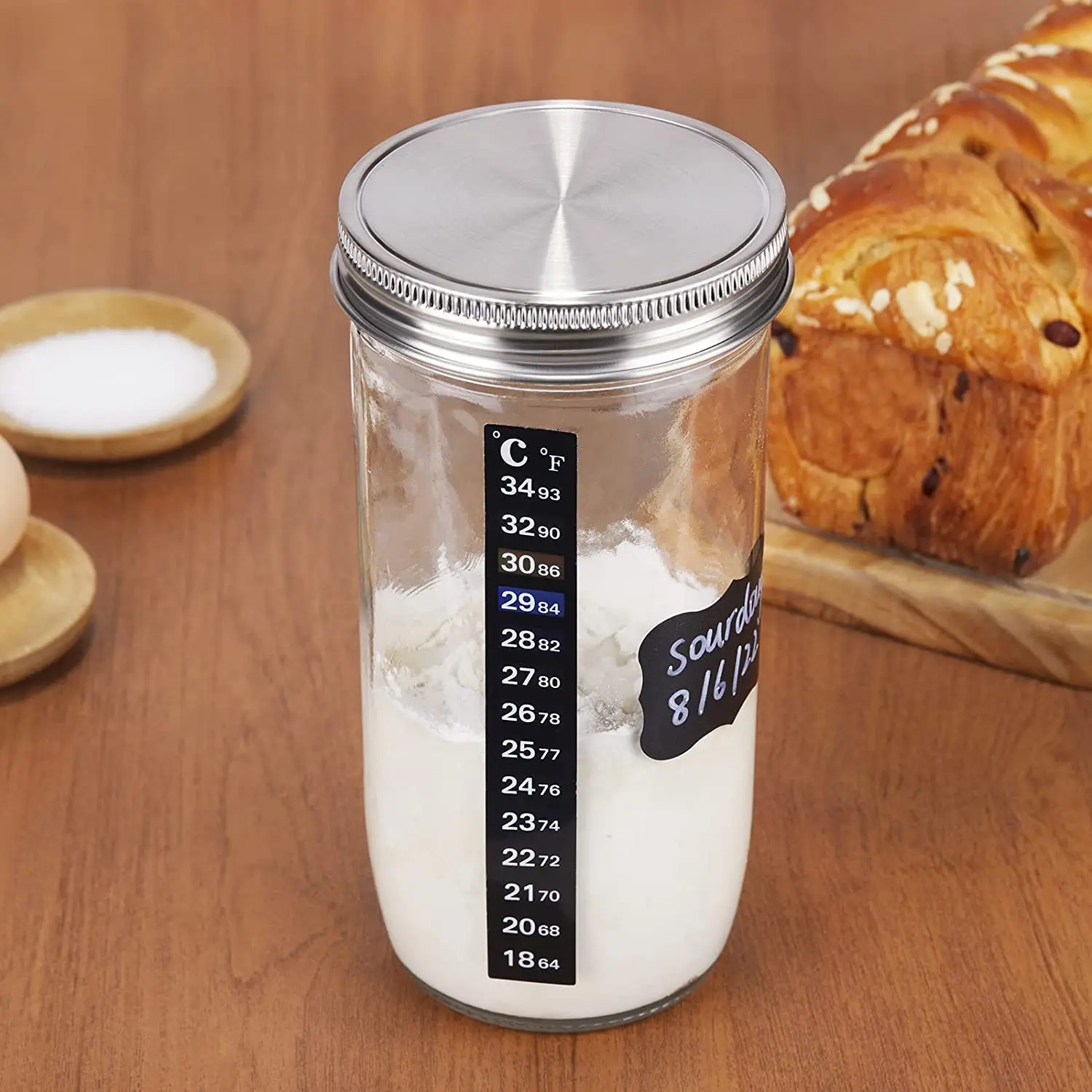 Yongli 35oz Wide Mouth Sourdough Starter Jar Kit Sour Dough Starter