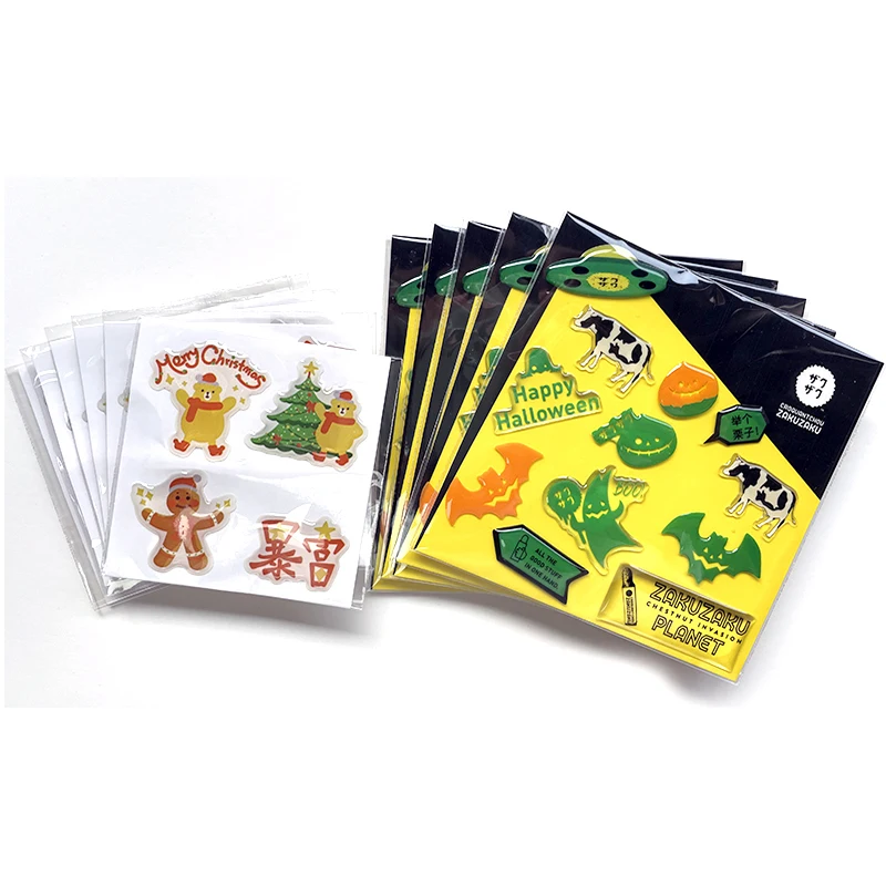 Reusable Cosmetic  Decorative Sticker Epoxy 3d Gel Clear Resin Soft  Sticker