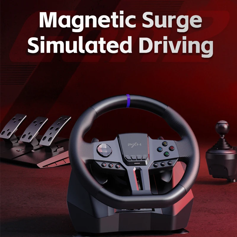 Factory Custom PC Computor Wired 900 Degree Gaming Racing Pedal and Steering Wheel Set for Games
