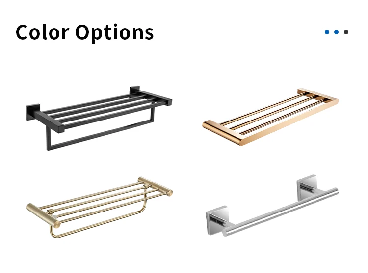 304 Stainless Steel Modern Luxury Brushed Matte Black Gold Hotel Bathroom Bath Accessories