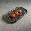 Plato rectangular de 9" negro