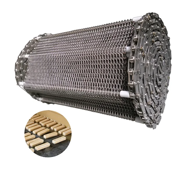 Customized Stainless Steel Conveyor Belt Metal Spiral Balance Weave Wire Mesh Belt for Food Oven Vegetable Washer Made in China