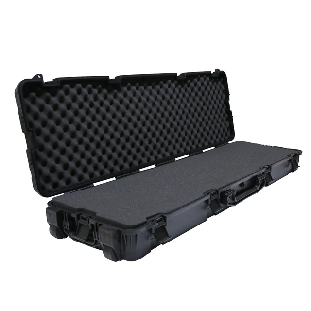 1360x430x155mm Long Hard Plastic Foam Fireproof IP67 Waterproof Black Guitar Case Customized OEM Support Universal Gun Case Box