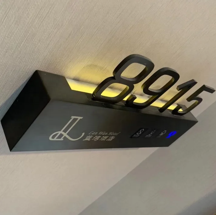 Китайская Заводская поставка индивидуальный номер дома и 3d металлические буквы из нержавеющей стали знак светодиодная дверная табличка для отеля