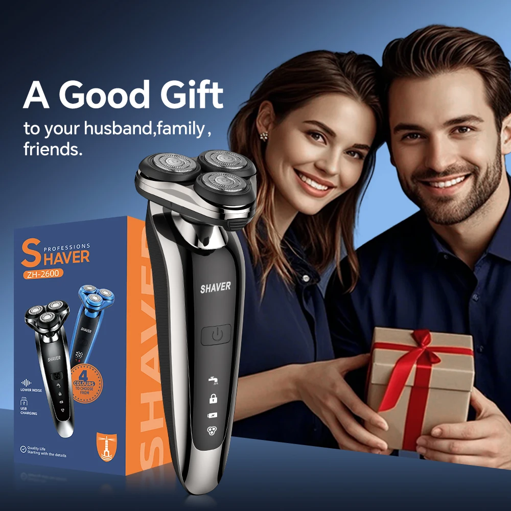 Three-Blade Rotary Electric Shaver USB Powered Waterproof Floating Rotating Type-C Charging for Household RV Hotel Use manufacture