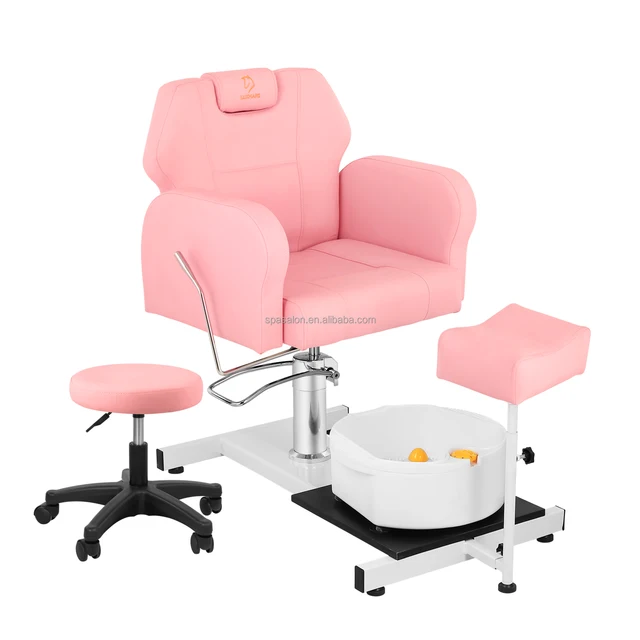 Powerful pump pedicure chair nail beauty salon foot spa sofa Hot pink pedicure spa chair