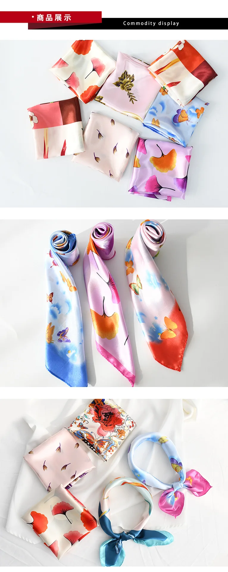 Cheap Wholesale 2024 Newest Spring Silk Scarfs 50 50 Cm Print Small   Hcf76ff8df3a6428186677de9b409dfa08 