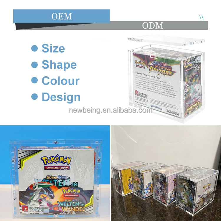 Acrylic Pokemon Elite Trainer Box Display Case - Waterproof Protection for  TCG Booster Boxes and Trading Card Storage.