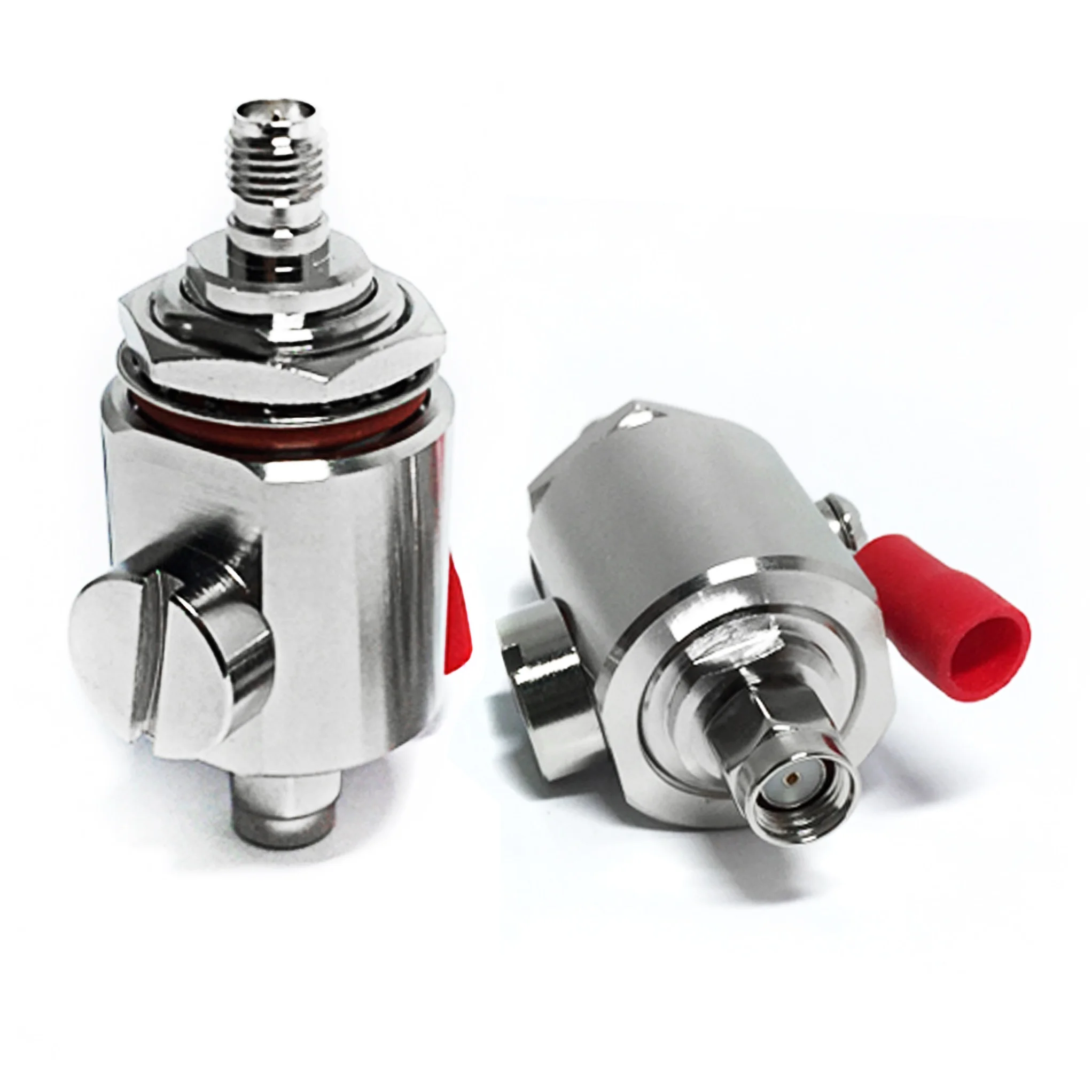 Blitzschutzgerät RP-SMA-Stecker männlich/weiblich zu RP-SMA-Buchse weiblich, Entladungs-Gasröhren-Überspannungsableiter für 2,4/5,8 GHz sowie 3G-, 4G- und LTE-Netzwerke