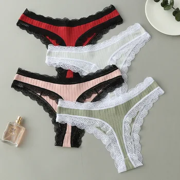 2022 New Style Teen Girls Pure Cotton Low Waist Wholesale Lace Thongs