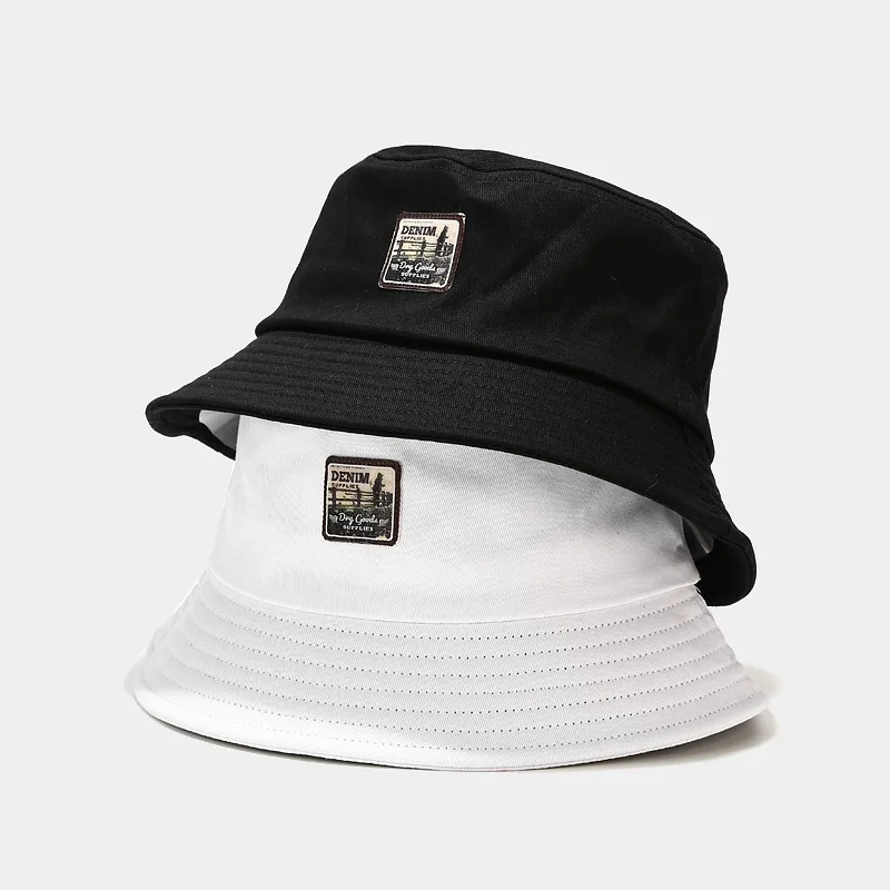 Cappello Da Pescatore In Cotone Unisex Patch In Metallo Uomo Donna Moda  Piatta Cappello Bob Nero Hip Hop Pesca Estate Panama Pescatore Streetwear  Nuovo - Buy Donne Streetwear Di Moda,Hip Hop Cappello