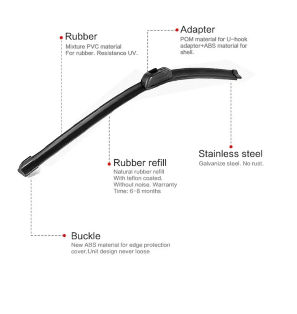 19" Universal Boneless Wiper Repair Universal Auto Windshield Wiper ...
