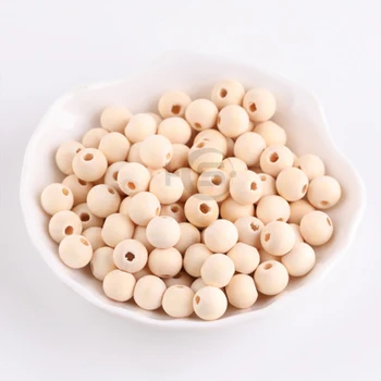20mm Maple Wooden Unfinished Round Natural Teething Wood Beads