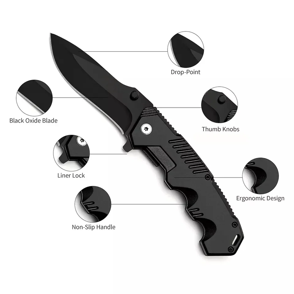 Folding Hunting Knife Survival,Stainless Steel Pocket Knife,Tactical ...