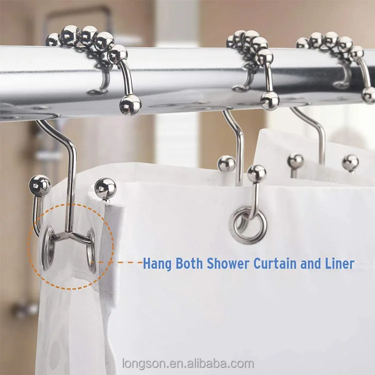 No Look Shower Curtain Ring Holder Hooks Of Stainless Steel Buy