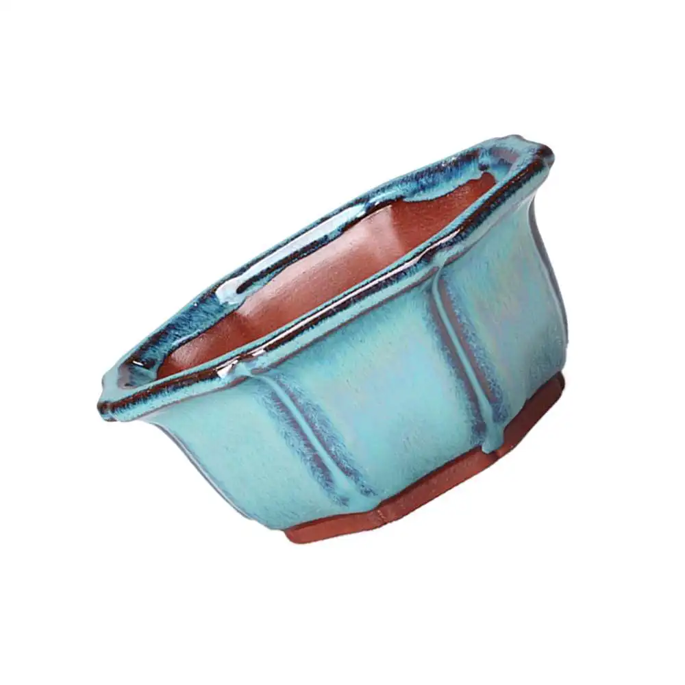 Yixing Bonsai Pots Japan Blue Kiln Change Round Shape Bonsai Pot Bonsai