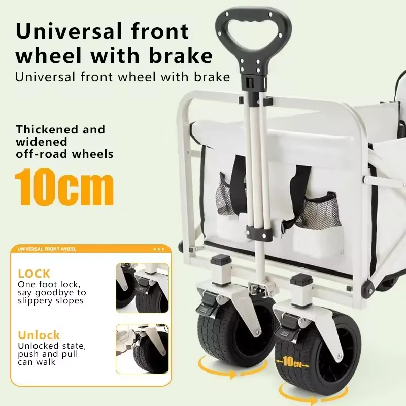 Folding Picnic Cart Camping Wagon with Wheels shopping trolley picnic cart camping wagon