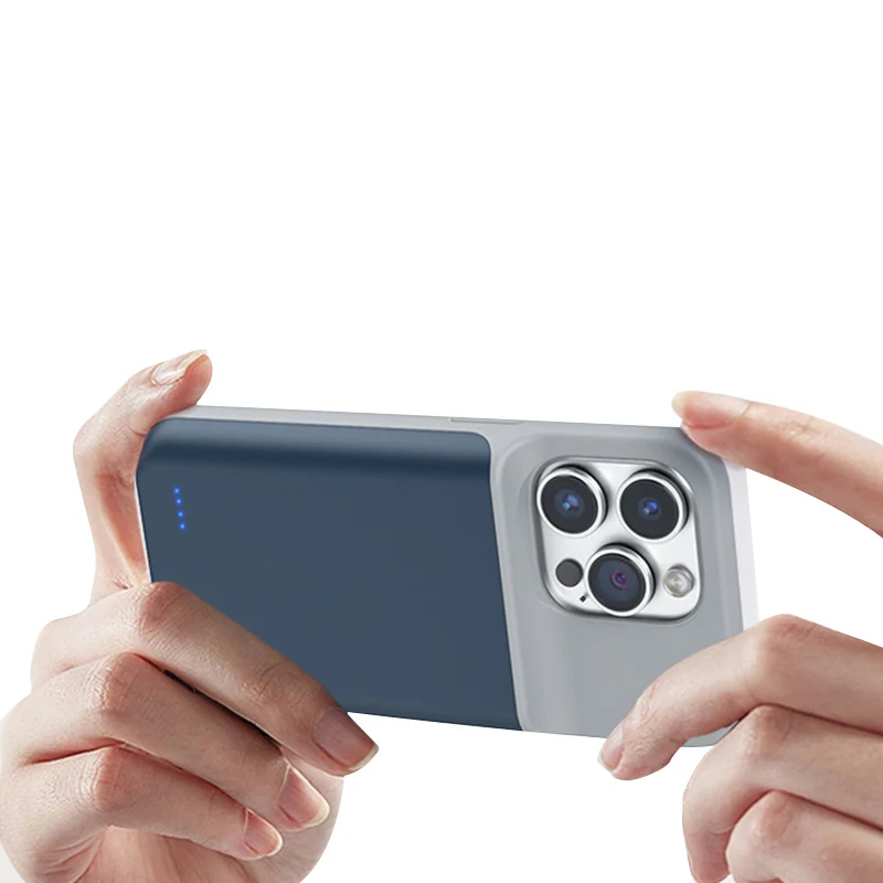 For iPhone 16 15 14 13 Pro Max Mini Battery Case 6800mAh Rechargeable Portable Battery Wireless Power Bank Phone Case