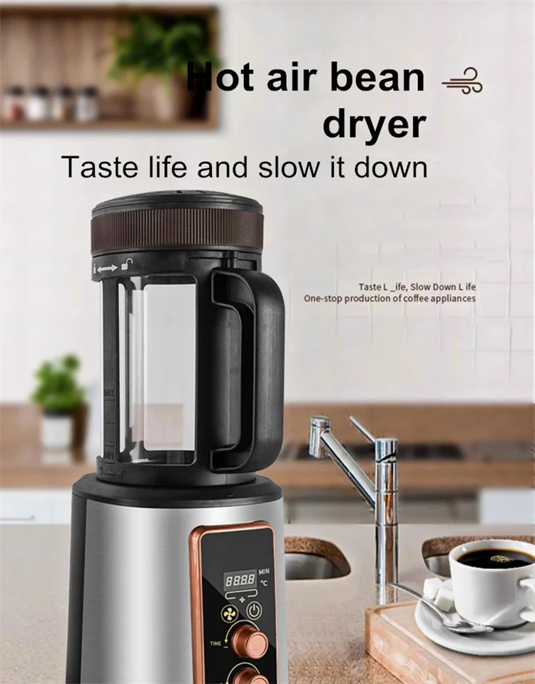 Description Picture 2 of itemSmall Full-Automatic Coffee Bean Roaster Hot Air Coffee Roaster Household Coffee Bean Electromechanical Household Double Knob