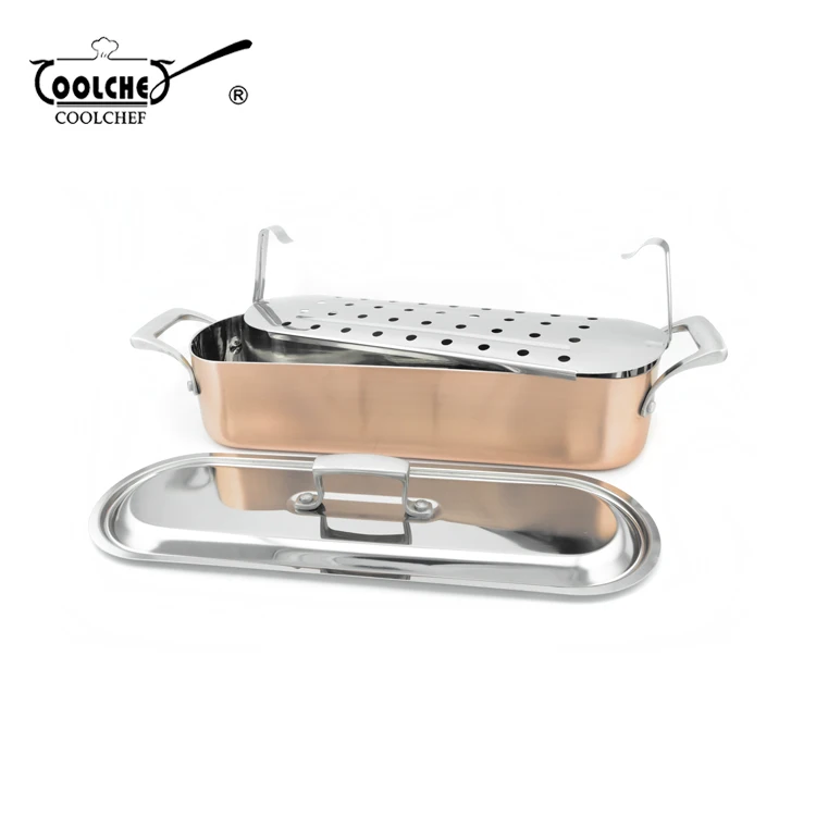 3pcs Stainless Steel Triply Copper Fish Poacher fish steamer