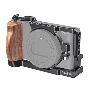 SMALLRIG Vlog Camera Cage for Sony RX100 VI Camera with Wooden Handle - 2434