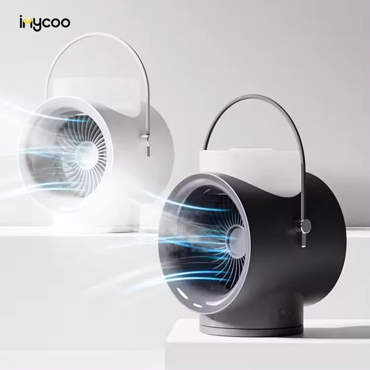 IMYCOO Wholesale 4000mAh Portable Rechargeable Spray Mist Cooling Fan Hot Sale Outdoor Desk Water Mini Cooler Fan With Led Light
