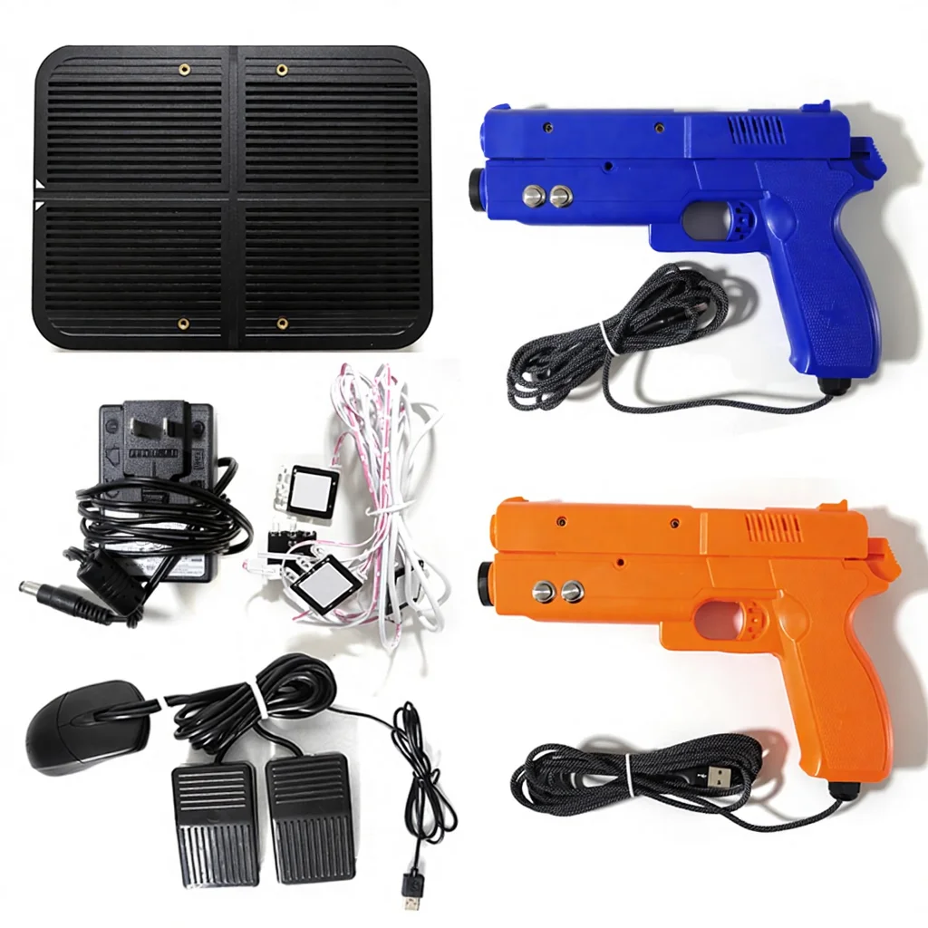Arcade for Game Gun Case Spare Parts WK Light Gun PC Kit with Host Two Guns Power Supply Simulator Machine Black