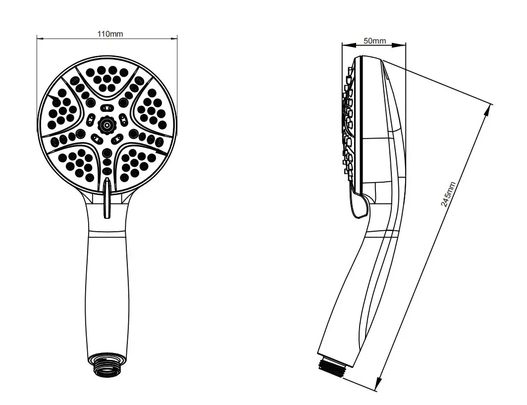 High Pressure Handheld Shower Set With Handheld Shower Heads Hose And