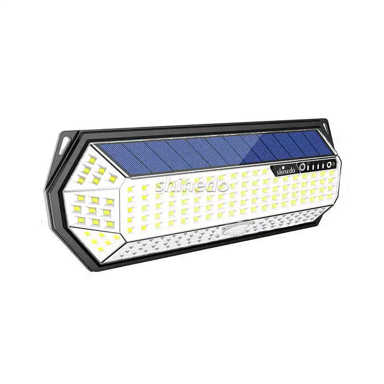 product hot sale 18650 rechargeable battery powered waterfpfoof ip65 196 leds pir motion solar sensor wall light-37