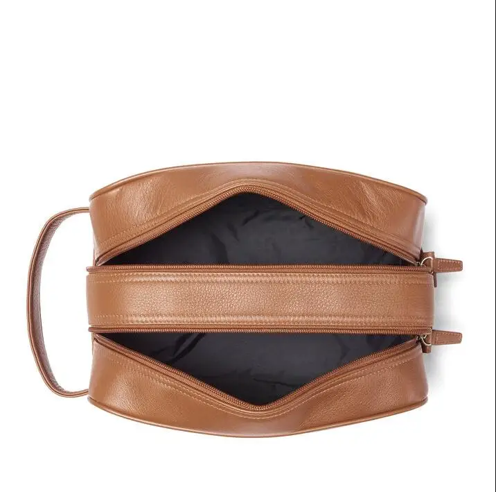 Винтажные кожаные косметички, мужские кожаные дорожные сумки для туалетных принадлежностей