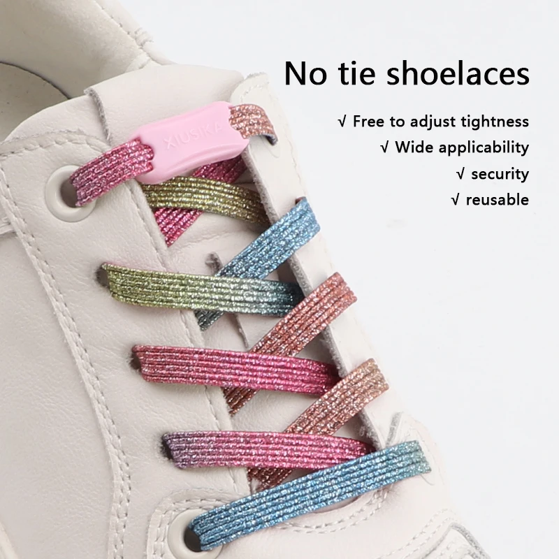 Flat Shoe Laces Kids Adults Sneaker Trainers Shoes Boots Elastic Shoelaces 100cm - Foto 5