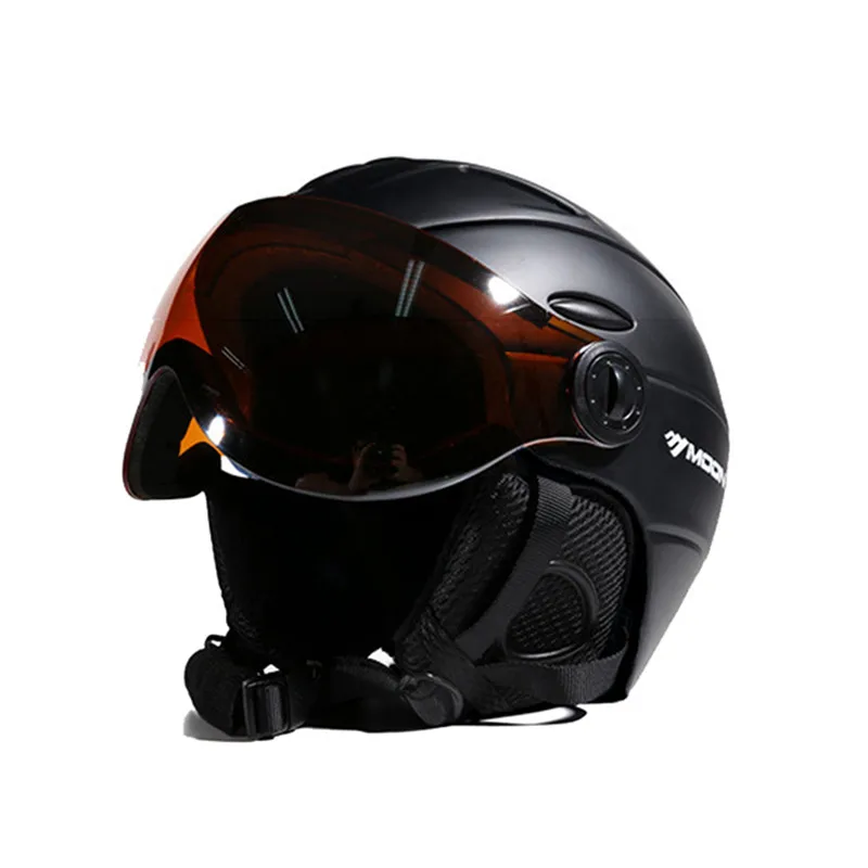 月カスタムスキーヘルメットバイザー付きプラスチック旅行スノーボード