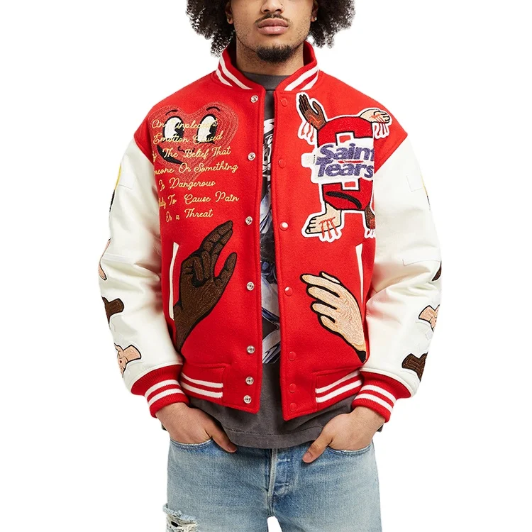 Supreme Woven Leather Varsity Jacket