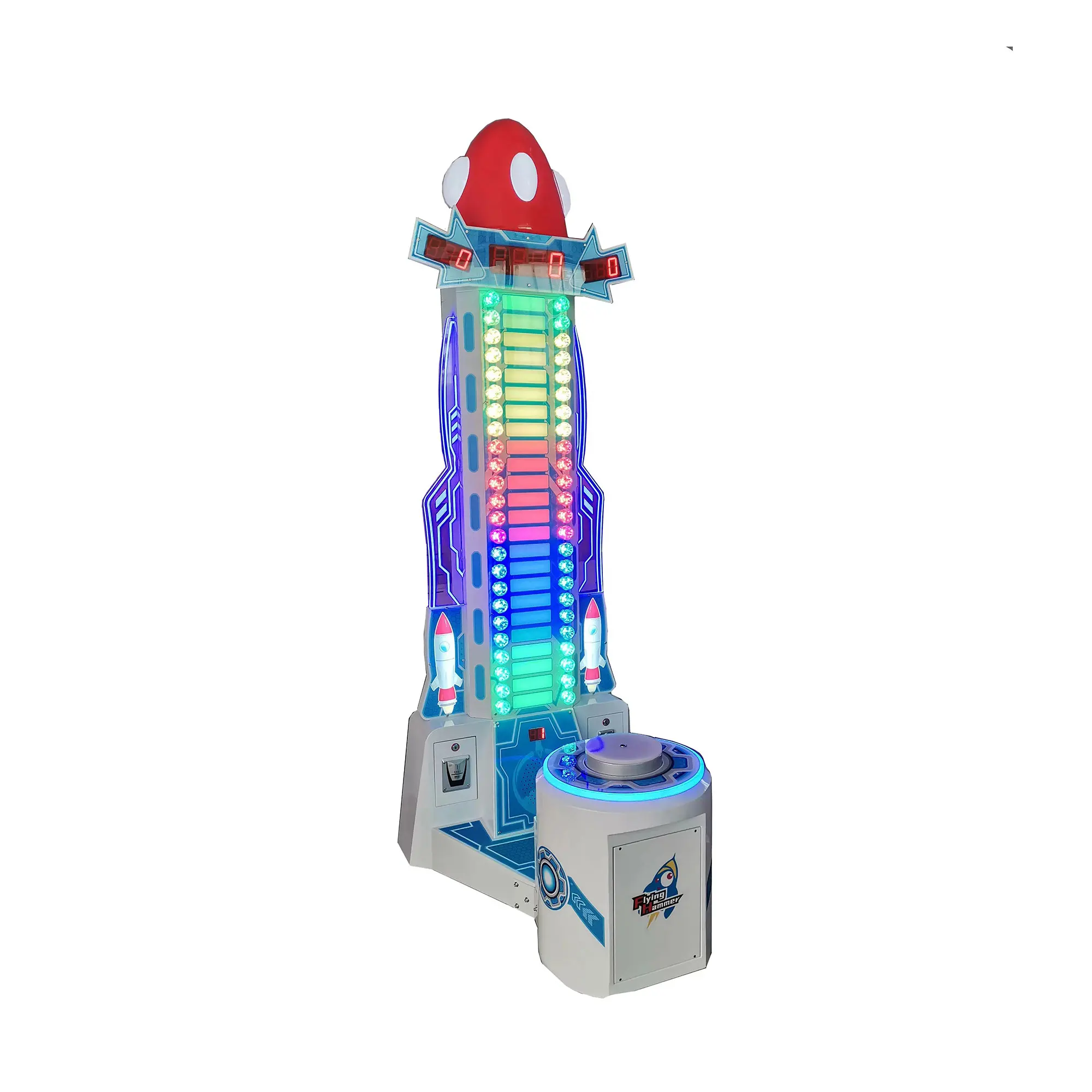 RaiseFun  Metal  Arcade Machine Coin-Operated Hammer Slam Strength Games with Ticket Redemption for Amusement Parks