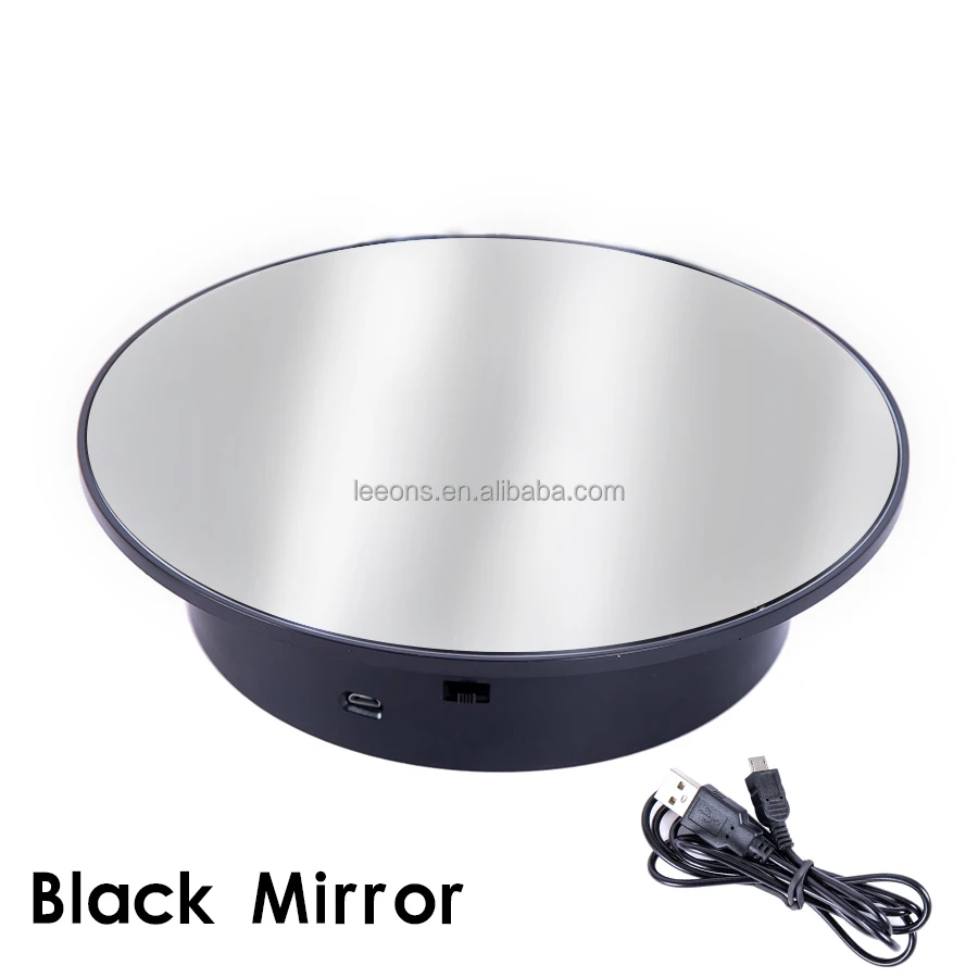 Velvet/mirror Top 360 Rotating Display Turntable Battery USB