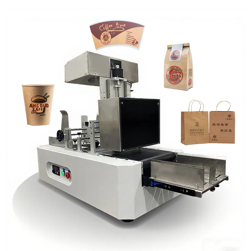 Small Size Desktop Mini Single Digital Pass Printer Cup Fan Printing Coffee Cup Paper Bag Printing for Paper Towels Kraft Paper supplier