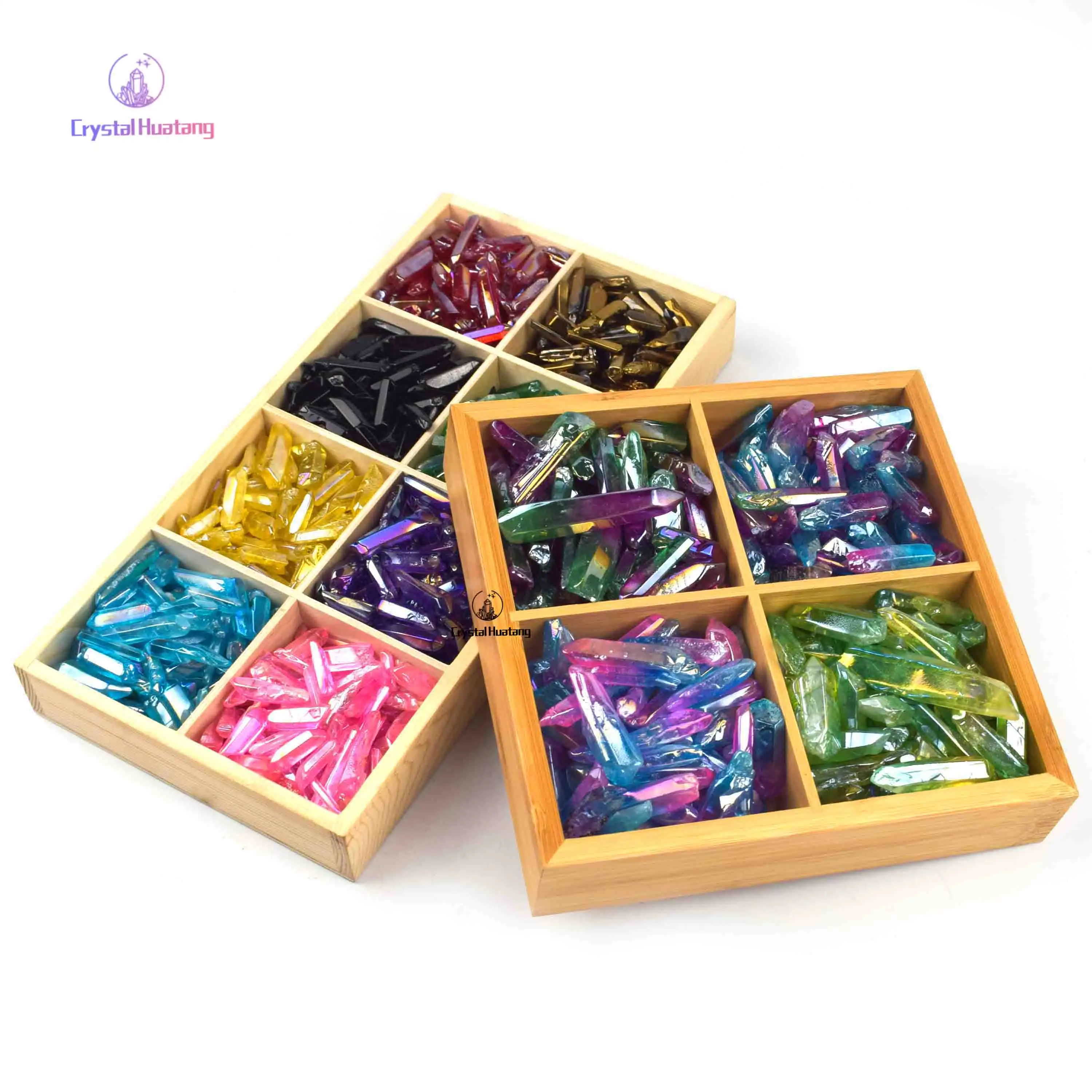 Оптовая продажа, 100 г, полированный Ангел Aura, прозрачный кварцевый кристалл, башня для исцеления