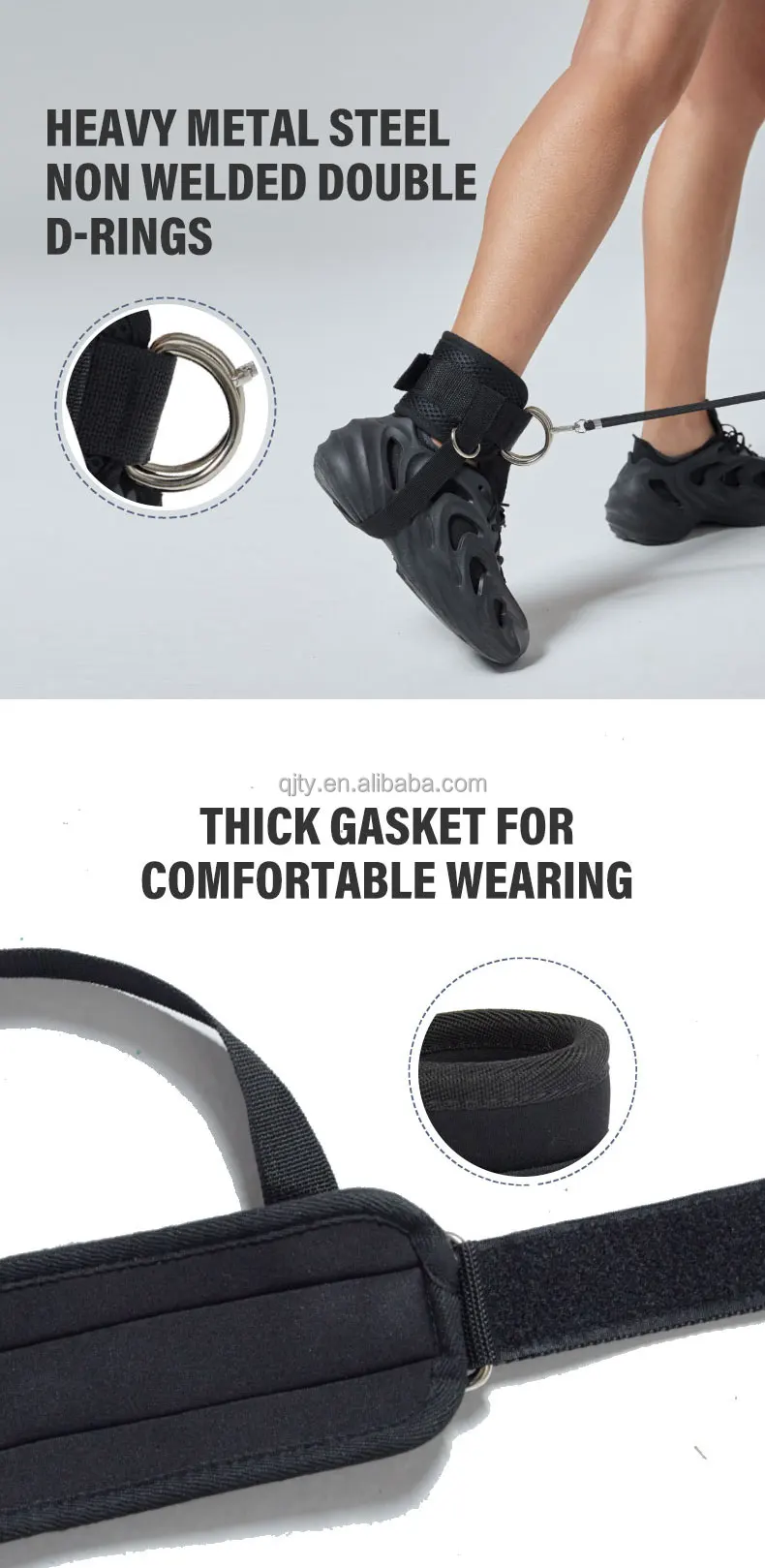 Adjustable Buckle Glute Kickback Ankle Cable Straps For Workout