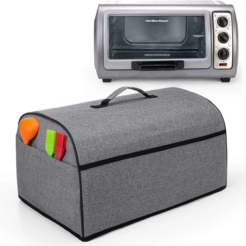 Toaster Oven Cover Compatible with Hamilton Beach 6-Slice Toaster Oven Gray