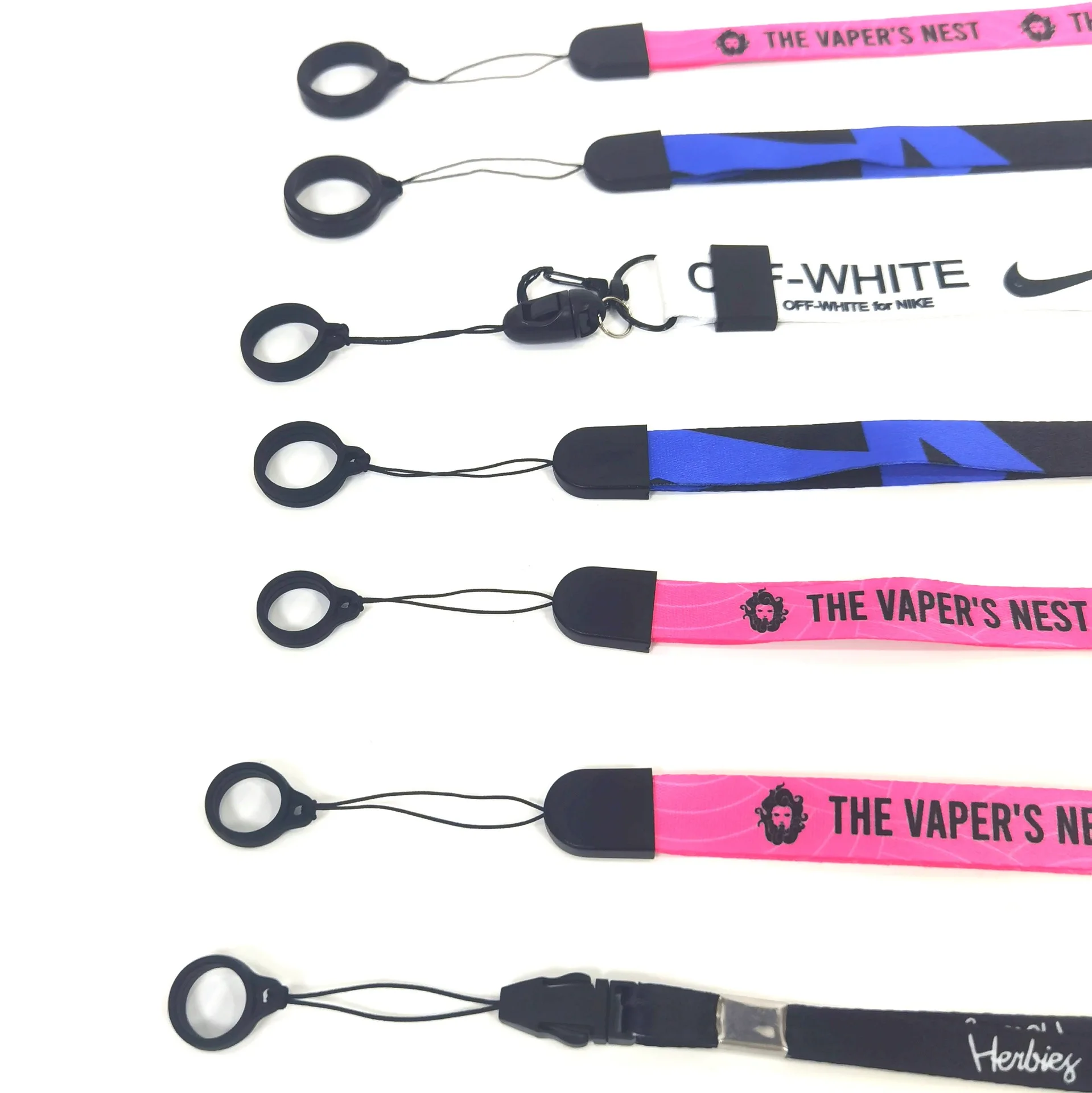 Manufacturer Personalized Low Moq Custom Pen Holder Lanyard With Rubber Silicone Ring Lanyards