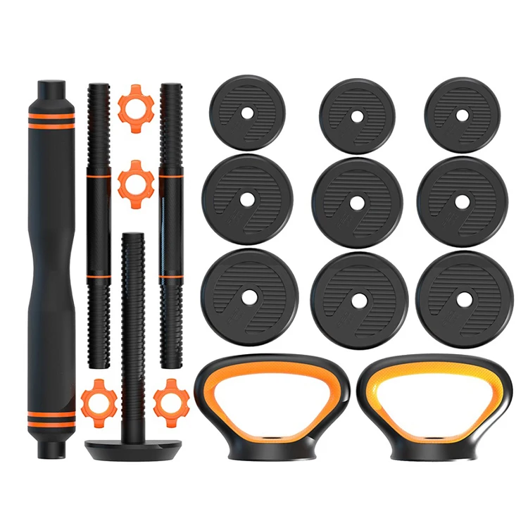 6 in 1 Set Multifunctional Adjustable Dumbbell Cement Dumbbell Set Adjustable Dumbbell Barbell Kettlebell