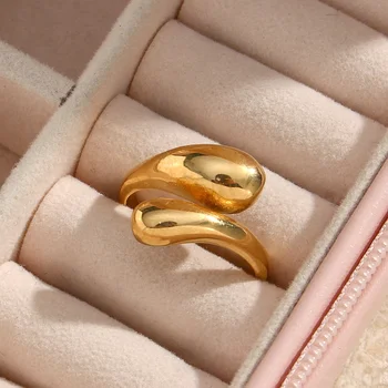 Dropshipping Waterproof Snake Shape Ring 18K Gold Plated Stainless Steel Tarnish Free Jewelry