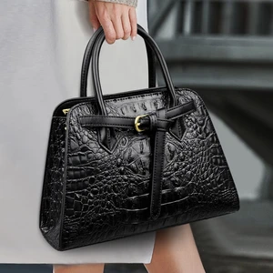 The Latest Luxurious Crocodile-Patterned Women's Bags Soft-Shoulder Bags Fashionable Messenger Women's Handbags and Wallets