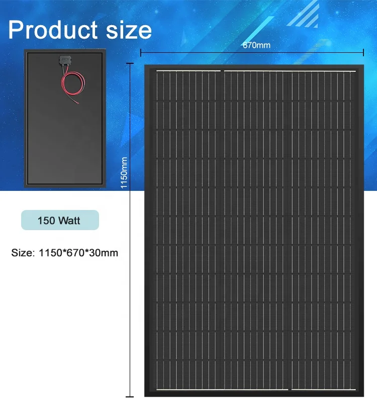 Single Solar Cell Module SIY Small Solar Cell Kit with 100W All Black Monocrystalline Silicon ...