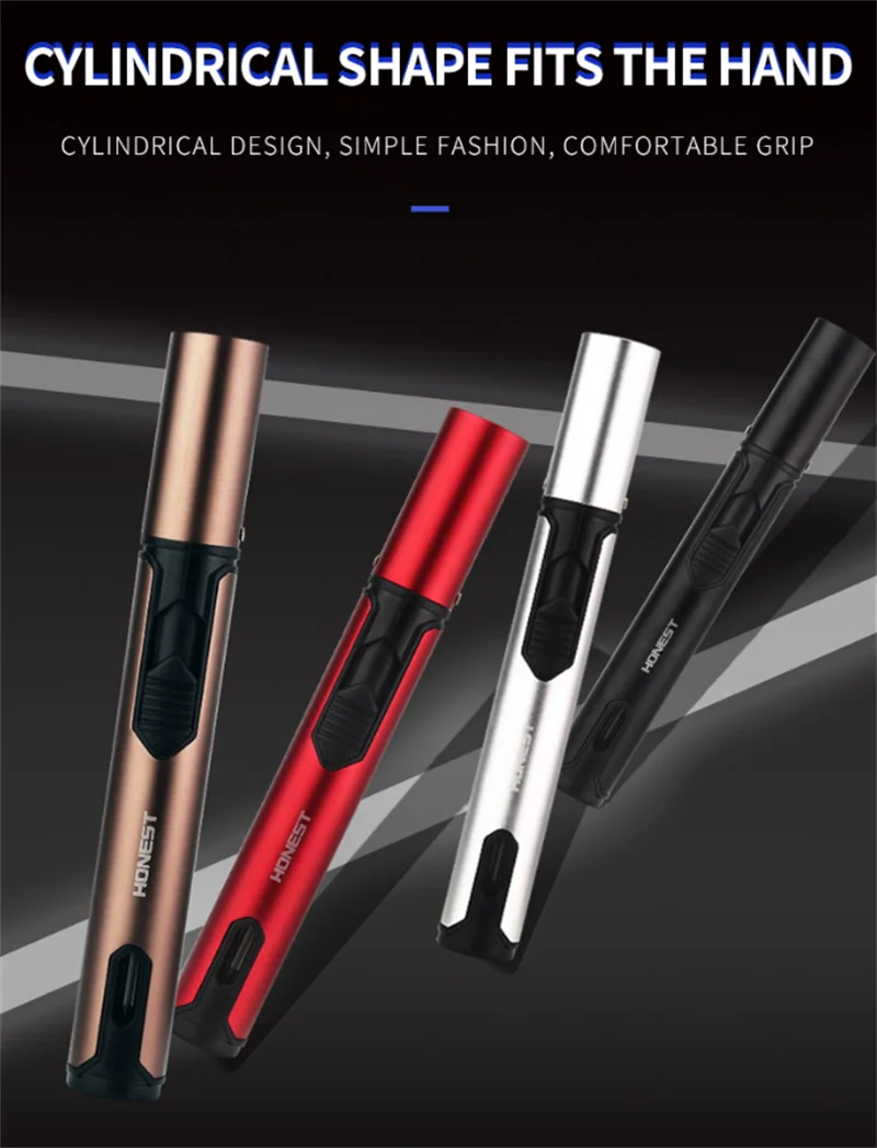 Torch Lighter With Fuel Level Window,6.0in Long Windproof Pen Lighter