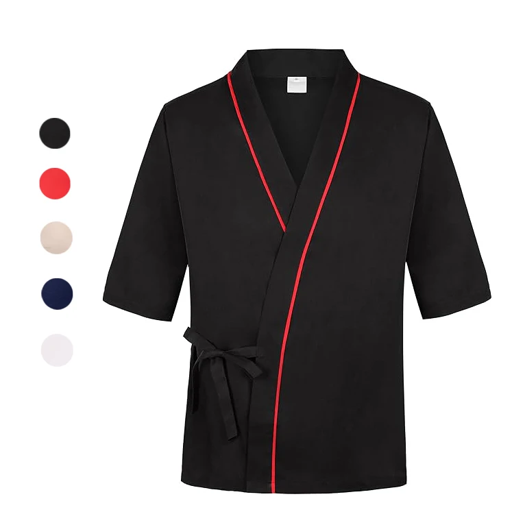 HMLOPX Sushi Chef Manteau Unisexe 3/4 Manches Chef Japonais Kimono For Femmes Hommes Cuisine Travail Vêtements (Color : Greyblue, Size : XL-XLarge