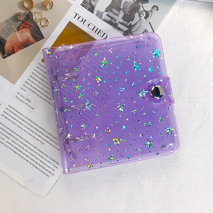 1/2/3インチIDフォトカップル写真収納ミニ3穴ハンド元帳PPカード