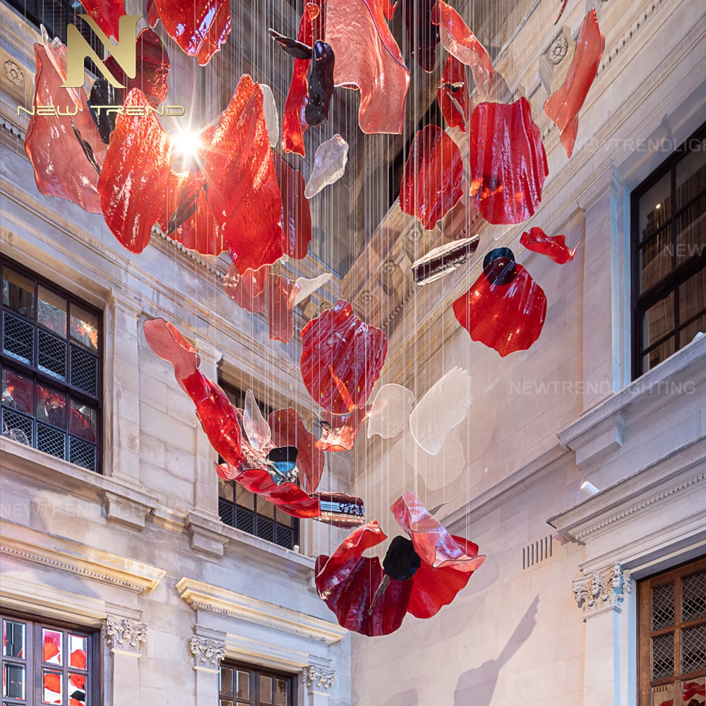 CPL-319 Indoor Decoration Bespoke Chandelier Villa Hall Hotel Lobby Staircase Glass LED Pendant Light   